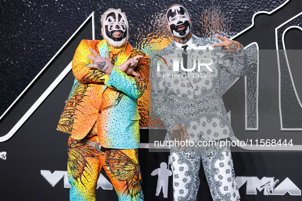 Violent J and Shaggy 2 Dope of Insane Clown Posse arrive at the 2024 MTV Video Music Awards held at UBS Arena on September 11, 2024 in Elmon...