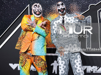 Violent J and Shaggy 2 Dope of Insane Clown Posse arrive at the 2024 MTV Video Music Awards held at UBS Arena on September 11, 2024 in Elmon...