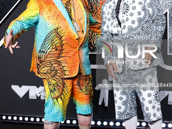 Violent J and Shaggy 2 Dope of Insane Clown Posse arrive at the 2024 MTV Video Music Awards held at UBS Arena on September 11, 2024 in Elmon...