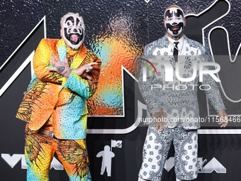 Violent J and Shaggy 2 Dope of Insane Clown Posse arrive at the 2024 MTV Video Music Awards held at UBS Arena on September 11, 2024 in Elmon...