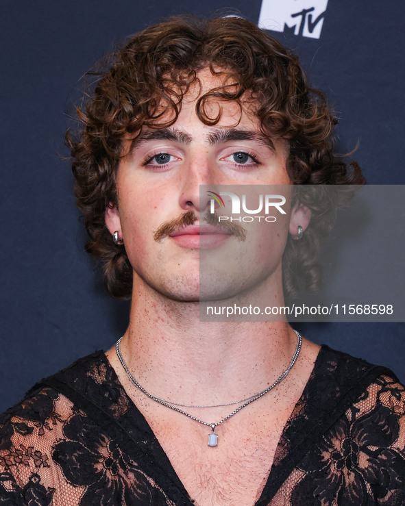 Benson Boone, winner of the Best Alternative Video award for 'Beautiful Things' poses in the press room at the 2024 MTV Video Music Awards h...