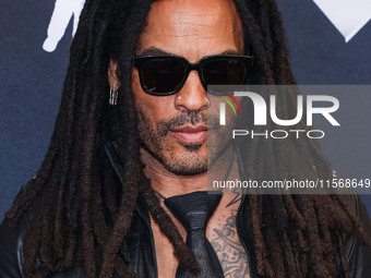 Lenny Kravitz, winner of the Best Rock award for 'Human' poses in the press room at the 2024 MTV Video Music Awards held at UBS Arena on Sep...