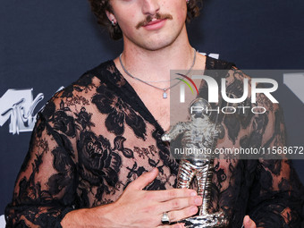 Benson Boone, winner of the Best Alternative Video award for 'Beautiful Things' poses in the press room at the 2024 MTV Video Music Awards h...