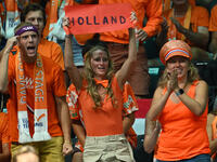 Fans in the Netherlands during the 2024 Davis Cup Finals Group Stage match between the Netherlands and Brazil at Unipol Arena in Bologna, It...