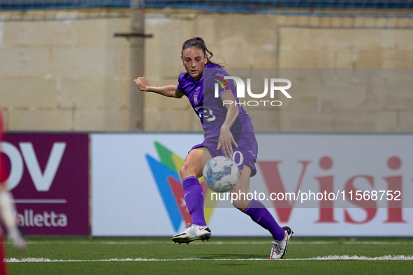 Laurie Teinturier of Anderlecht is in action during the UEFA Women's Champions League First qualifying round, Semi-finals CP-Group 4 soccer...