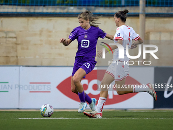 Marie Minnaert of Anderlecht is in action during the UEFA Women's Champions League First qualifying round, Semi-finals CP-Group 4 soccer mat...