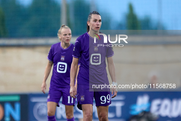 Amelie Delabre of Anderlecht during the UEFA Women's Champions League First qualifying round, Semi-finals CP-Group 4 soccer match between An...