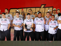 Team Diablos Rojos del Mexico celebrates the 17th championship of the Mexican Baseball League (LMB) during the victory parade at the Alfredo...