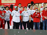 Team Diablos Rojos del Mexico celebrates the 17th championship of the Mexican Baseball League (LMB) during the victory parade at the Alfredo...