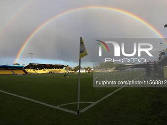 A general view of the Exercise Stadium during the Sky Bet League 2 match between Harrogate Town and Doncaster Rovers at Wetherby Road in Har...