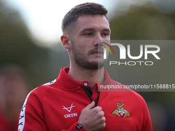 Luke Molyneux of Doncaster Rovers during the Sky Bet League 2 match between Harrogate Town and Doncaster Rovers at Wetherby Road in Harrogat...