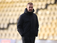 Harrogate Town Manager Simon Weaver during the Sky Bet League 2 match between Harrogate Town and Doncaster Rovers at Wetherby Road in Harrog...