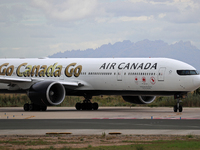 Air Canada Boeing 777-333(ER) with special Go Canada Go livery flies members of the Olympic and Paralympic teams to the Paris Games and carr...