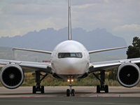 Air Canada Boeing 777-333(ER) with special Go Canada Go livery flies members of the Olympic and Paralympic teams to the Paris Games and carr...