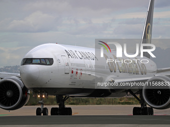 Air Canada Boeing 777-333(ER) with special Go Canada Go livery flies members of the Olympic and Paralympic teams to the Paris Games and carr...