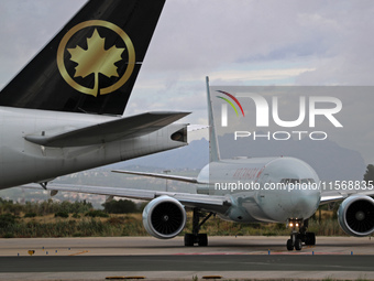 Air Canada Boeing 777-333(ER) with special Go Canada Go livery flies members of the Olympic and Paralympic teams to the Paris Games and carr...