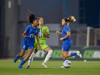 Luana Vitoria Lourenco Cabral (L) of Birkirkara is in action during the UEFA Women's Champions League First qualifying round, Semi-finals CP...