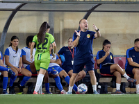 Vincent Galea, head coach of Birkirkara, gestures during the UEFA Women's Champions League First qualifying round, Semi-finals CP-Group 4 so...