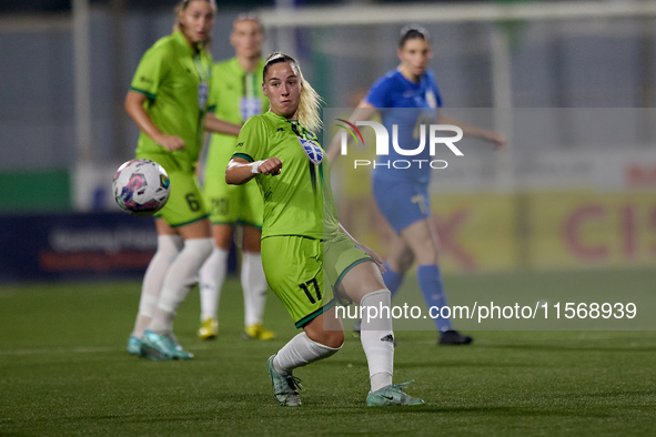 Enida Bosnjak of Breznica is in action during the UEFA Women's Champions League First qualifying round, Semi-finals CP-Group 4 soccer match...