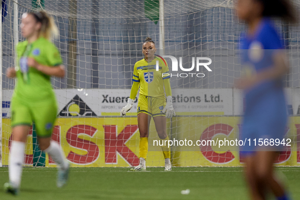 Svetlana Milicic, goalkeeper of Breznica, during the UEFA Women's Champions League First qualifying round, Semi-finals CP-Group 4 soccer mat...