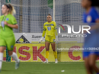 Svetlana Milicic, goalkeeper of Breznica, during the UEFA Women's Champions League First qualifying round, Semi-finals CP-Group 4 soccer mat...