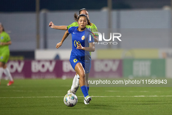 Yuna Hazekawa of Birkirkara is in action during the UEFA Women's Champions League First qualifying round, Semi-finals CP-Group 4 soccer matc...