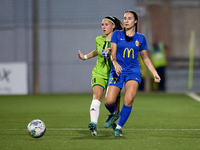 Valentina Rapa of Birkirkara (front) is closely followed by Tatjana Osmajic (back) of Breznica during the UEFA Women's Champions League Firs...