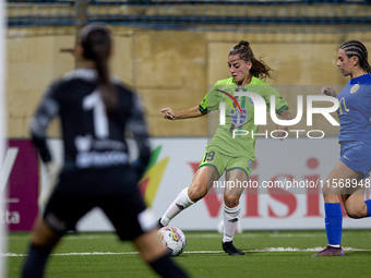 Milijana Pavlovic (C) of Breznica is in action during the UEFA Women's Champions League First qualifying round, Semi-finals CP-Group 4 socce...