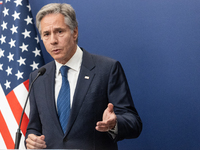 Antony Blinken U.S Secretary of State during press conference in Warsaw, Poland on September 12, 2024. (