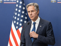 Antony Blinken U.S Secretary of State during press conference in Warsaw, Poland on September 12, 2024. (