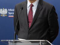 Radoslaw Sikorski Polish Minister of Foreign Affairs during press conference in Warsaw, Poland on September 2, 2024. (