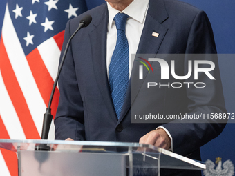 Antony Blinken U.S Secretary of State during press conference in Warsaw, Poland on September 12, 2024. (