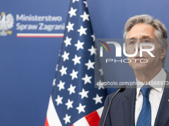 Antony Blinken U.S Secretary of State during press conference in Warsaw, Poland on September 12, 2024. (