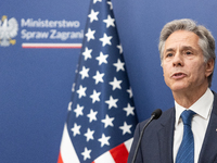 Antony Blinken U.S Secretary of State during press conference in Warsaw, Poland on September 12, 2024. (