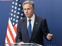 Antony Blinken U.S Secretary of State during press conference in Warsaw, Poland on September 12, 2024. (