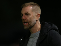 Harrogate Town Manager Simon Weaver during the Sky Bet League 2 match between Harrogate Town and Doncaster Rovers at Wetherby Road in Harrog...