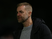 Harrogate Town Manager Simon Weaver during the Sky Bet League 2 match between Harrogate Town and Doncaster Rovers at Wetherby Road in Harrog...