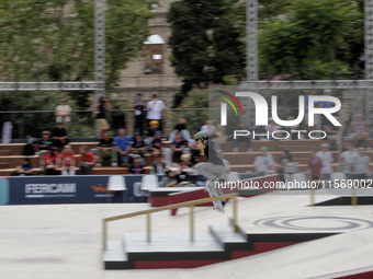 Miyuu Ito, from Japan, participates in the Woman Quarter of Final during the World Skate Games in Rome, Italy, on September 12, 2024. (