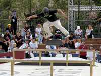 Ibuki Matsumoto from Japan competes during the Woman Quarter of Final at the World Skate Games in Rome, Italy, on September 12, 2024. (