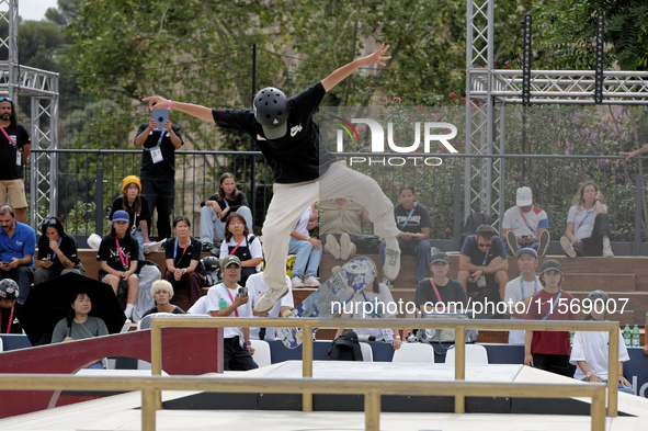 Ibuki Matsumoto from Japan competes during the Woman Quarter of Final at the World Skate Games in Rome, Italy, on September 12, 2024. 