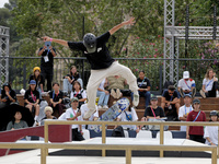 Ibuki Matsumoto from Japan competes during the Woman Quarter of Final at the World Skate Games in Rome, Italy, on September 12, 2024. (