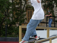 Rizu Akama from Japan competes in the World Skate Games Italia 2024, Women's Quarterfinals in Rome, Italy, on September 12, 2024. (