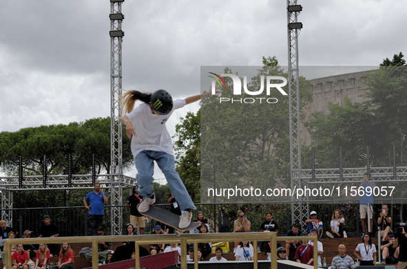 Rizu Akama from Japan competes in the World Skate Games Italia 2024, Women's Quarterfinals in Rome, Italy, on September 12, 2024. 