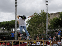 Rizu Akama from Japan competes in the World Skate Games Italia 2024, Women's Quarterfinals in Rome, Italy, on September 12, 2024. (