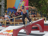 Gustavo Ribeiro, from Portugal, during the World Skate Games Italia 2024, Men's Quarterfinal underway in Rome, Italy, on September 12, 2024...