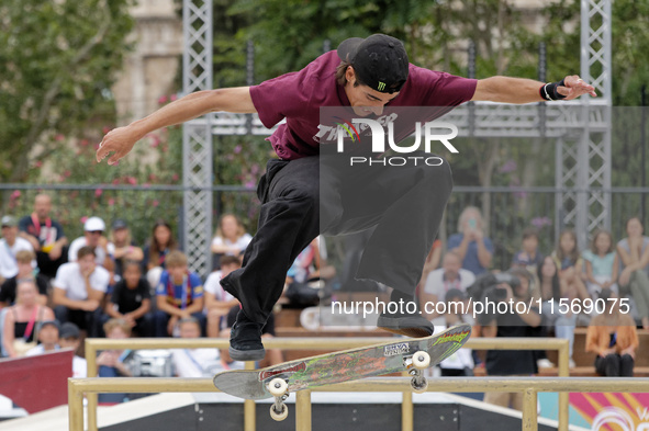 The Woman and Man Quarter of Final is underway in Rome, Italy, on September 12, 2024, during the World Skate Games Italia 2024. 