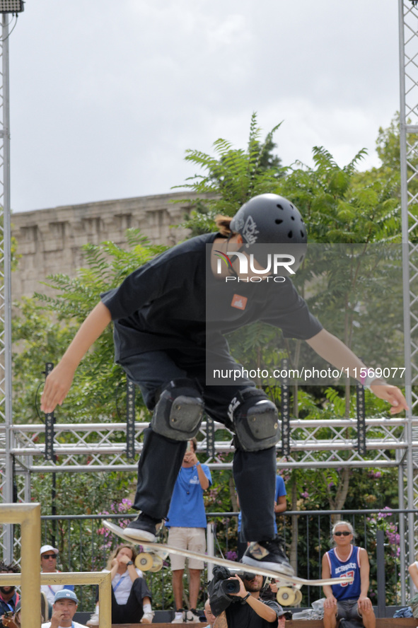 The Woman and Man Quarter of Final is underway in Rome, Italy, on September 12, 2024, during the World Skate Games Italia 2024. 