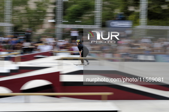 The Woman and Man Quarter of Final is underway in Rome, Italy, on September 12, 2024, during the World Skate Games Italia 2024. 