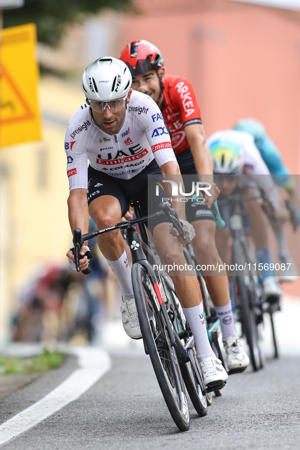 Ulissi Diego participates in the race during the 72nd Tour of Tuscany, Coppa Sabatini, in Peccioli, Italy, on September 12, 2024. 