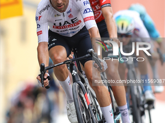 Ulissi Diego participates in the race during the 72nd Tour of Tuscany, Coppa Sabatini, in Peccioli, Italy, on September 12, 2024. (